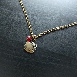 Anklet, Hello Kitty Brass 10" NOS fashion jewelry Sanrio charm Y2K